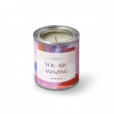 Candle in tin - You are amazing - Jasmine vanilla