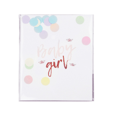 Confetti card - Baby girl