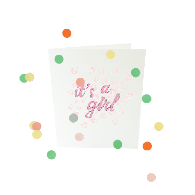 Confetti card baby - It's a girl