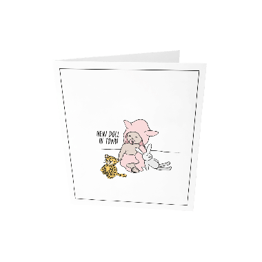 Greeting card - New doll in town