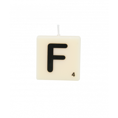 Letter and numbers candle - F