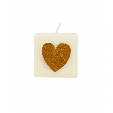 Letter candle - Heart gold